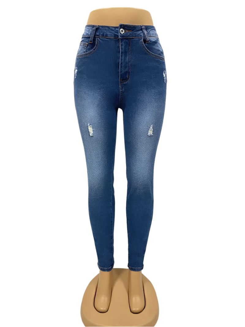 Spring Fashion High Waist Skinny Jeans - Women's Slim Stretch Denim