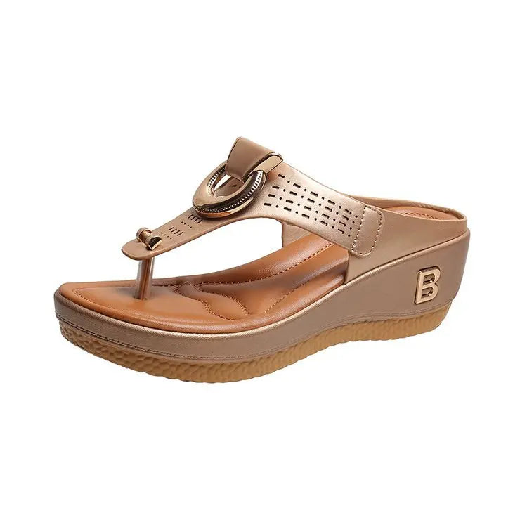 Women's New Summer Wedge Sandals - Open Toe Slip-On Beach Shoes