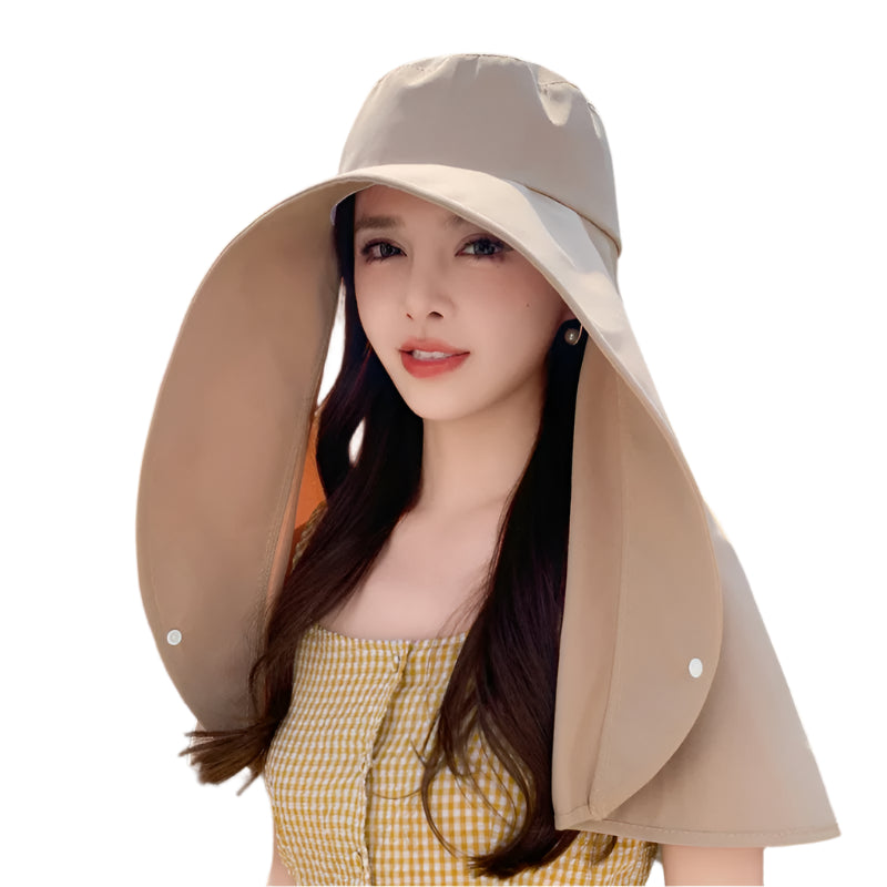 Women's Sun Protection Hat: Large Brim UV Face & Neck Cover