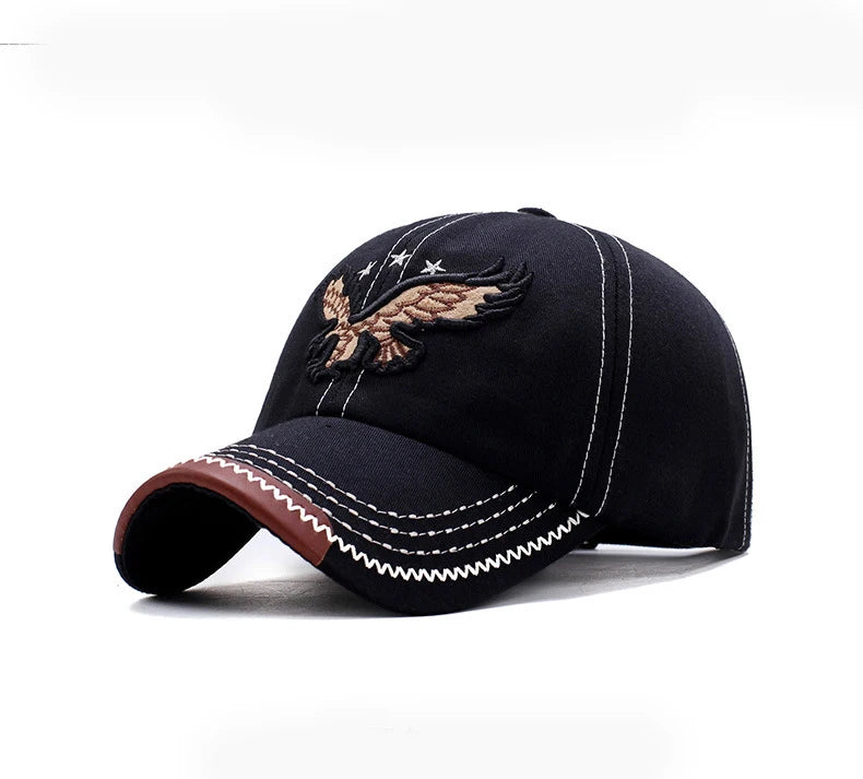 Unisex Baseball Cap: Eagle Embroidery, Korean Style, 4-Season Shade