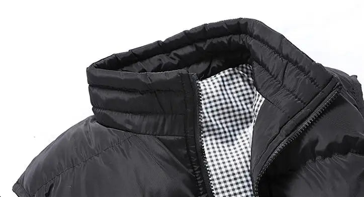 Men's Warm Padded Vest - Slim Fit Stand Collar Winter Waistcoat