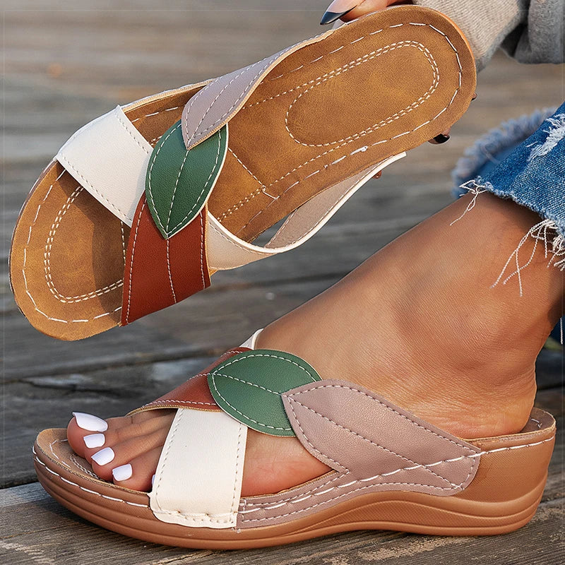 Comfortable Wedge Heel Sandals - Summer Women's Heeled Slippers
