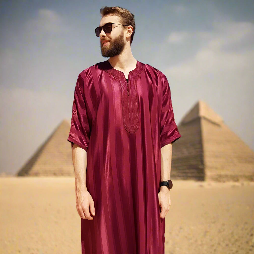 Timeless Elegance Islamic Men’s Jubba Thobe – Casual Loose-Fit Abaya & Caftan