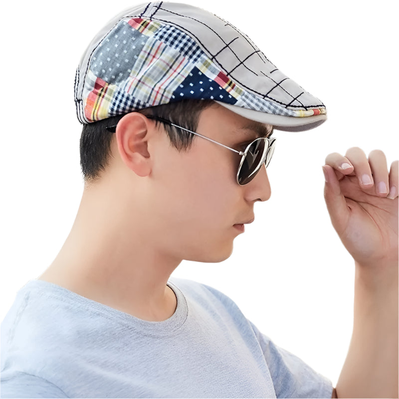 Soft Cotton Patchwork Beret - Comfortable Unisex Leisure Hat