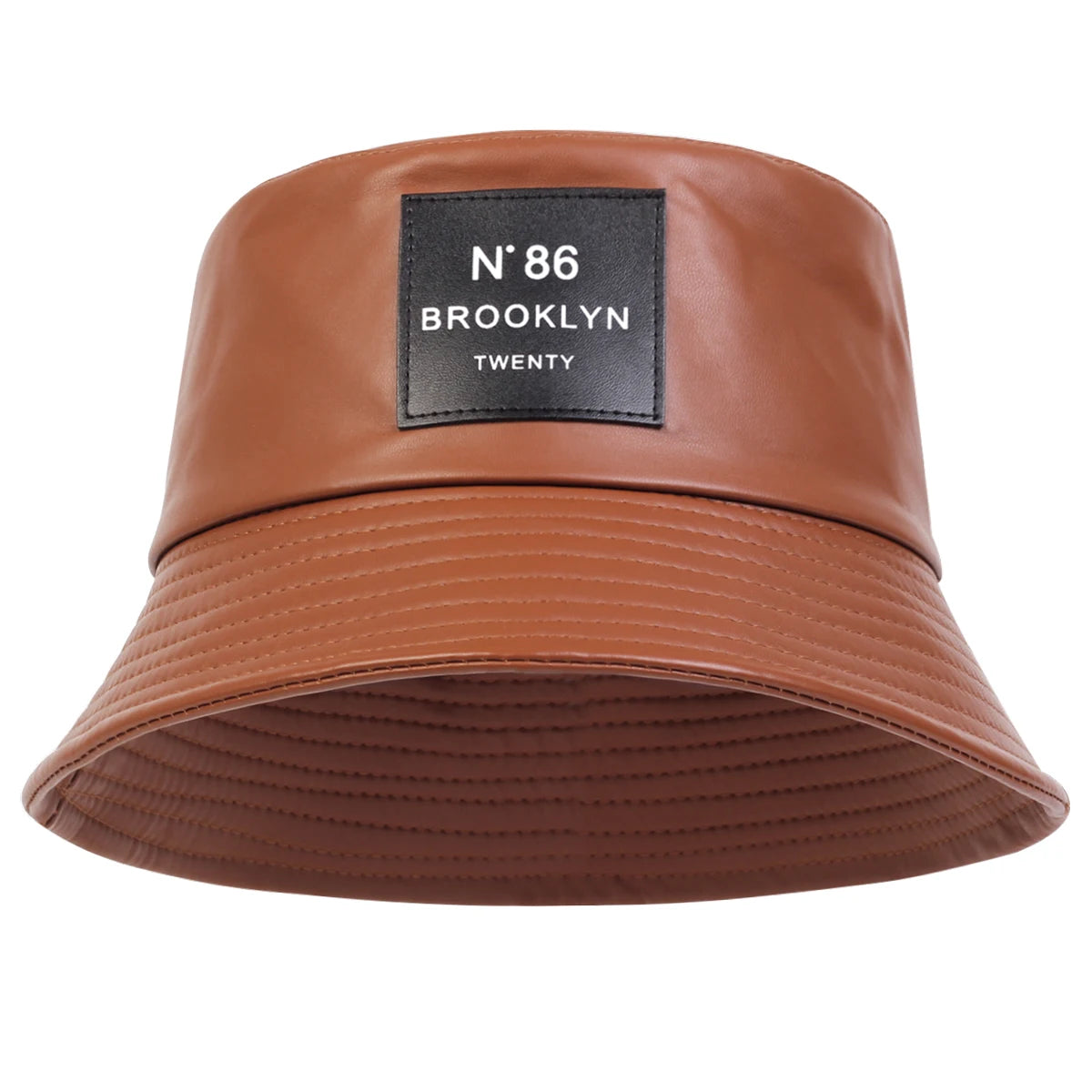 Brooklyn Style Faux Leather Panama Bucket Hat - Unisex Sun Hat