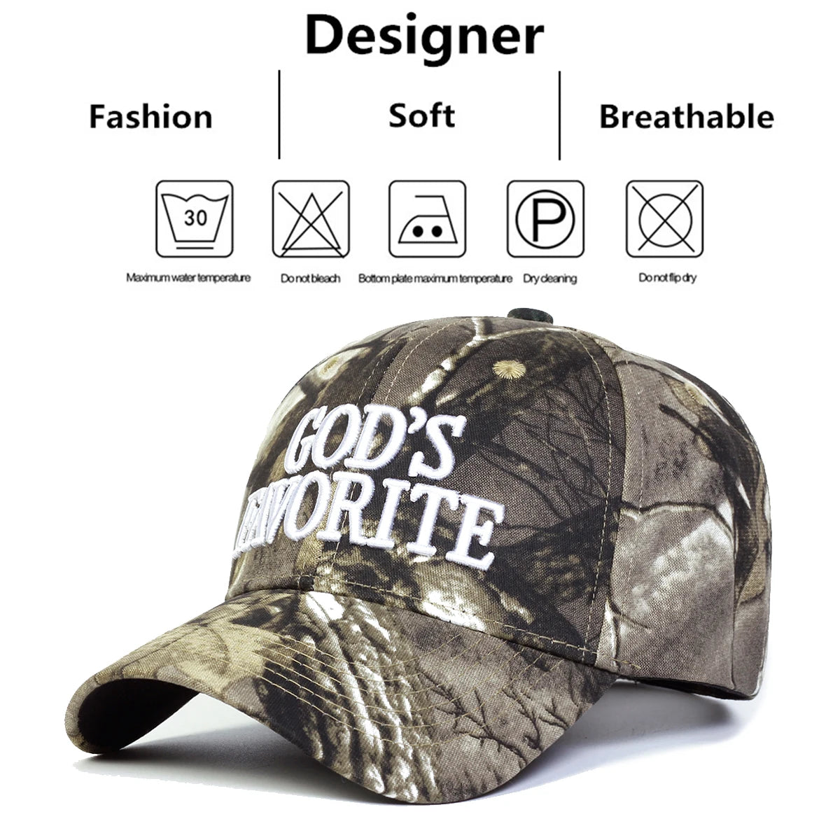 Unisex “GOD'S FAVORITE” Embroidered Baseball Cap – Adjustable Casual Hat