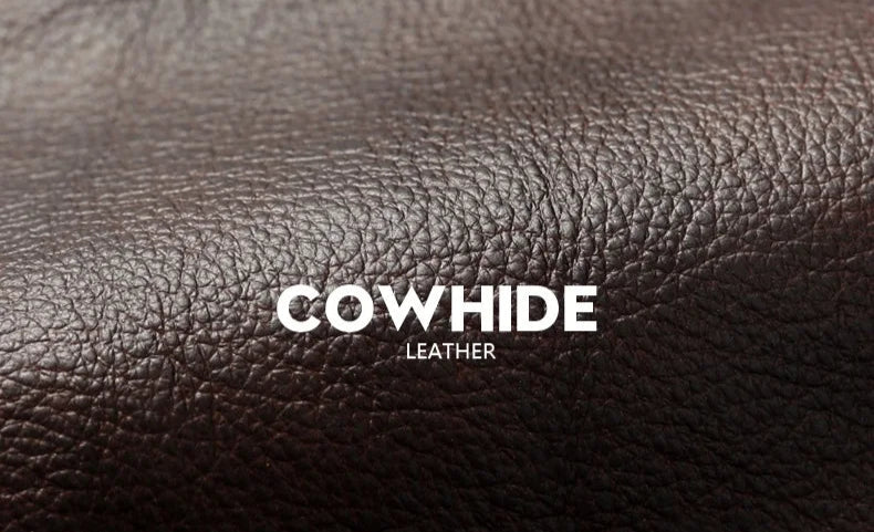 Men's Cowhide Genuine Leather Vest - Thick Motorcycle Biker Waistcoat