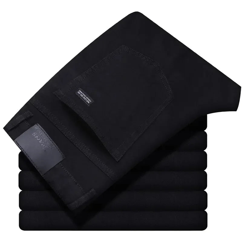 Men's Business Casual Jeans: Slim Straight Stretch Denim