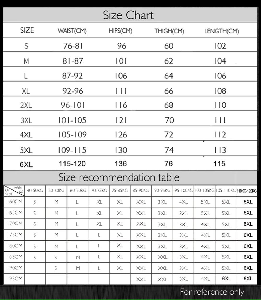 Men’s Multi-Pocket Wear-Resistant  Tactical Cargo Pants Trousers chart
