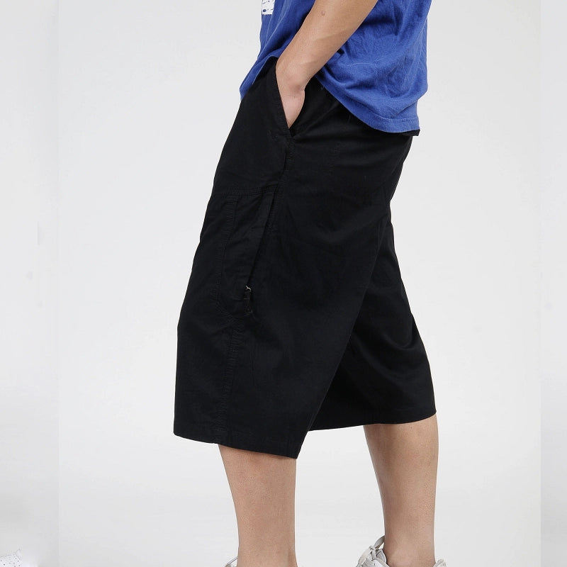 Men's Pure Cotton Workwear Pants: High-Waist, Loose Fit, Extra Large
