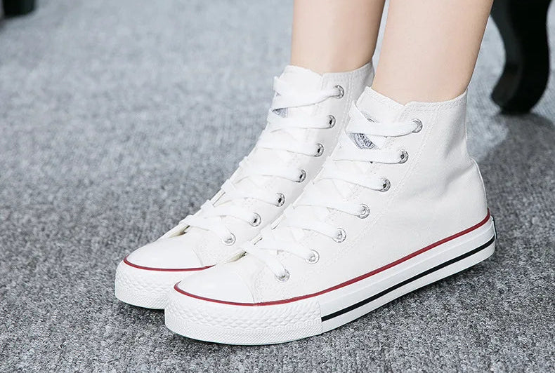 Topfight Unisex High Top Canvas Sneakers – Trendy Vulcanized Streetwear Boots