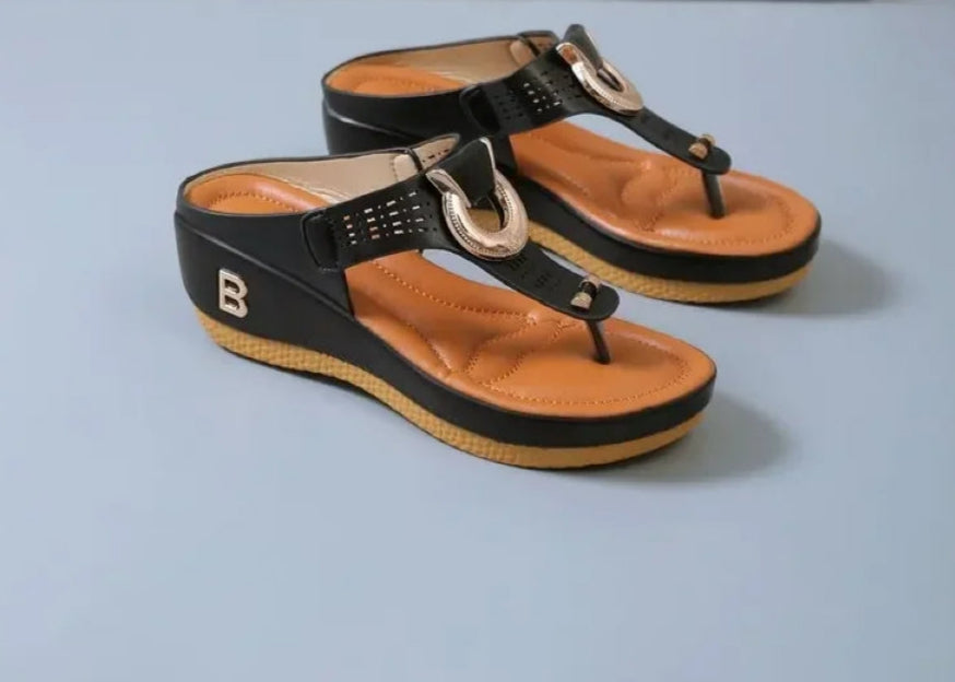 Women's New Summer Wedge Sandals - Open Toe Slip-On Beach Shoes