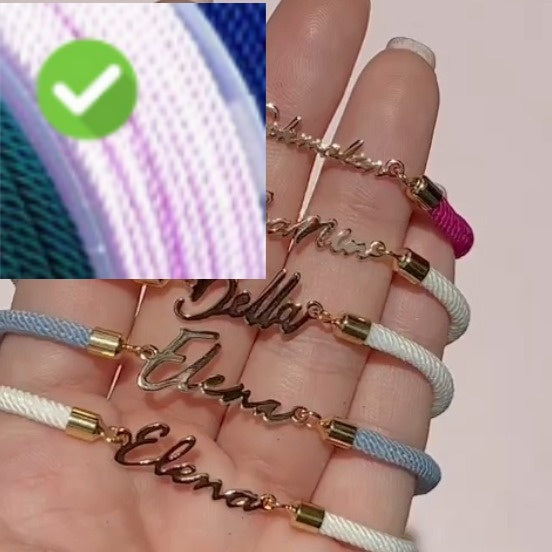 Adjustable Personalized  Name Colorful Rope Chain Custom Bracelet Jewelry