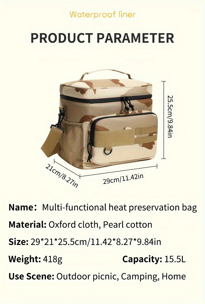 Leakproof Adjustable Strap Multiple Compartments Insulated Cooler Lunch Bag