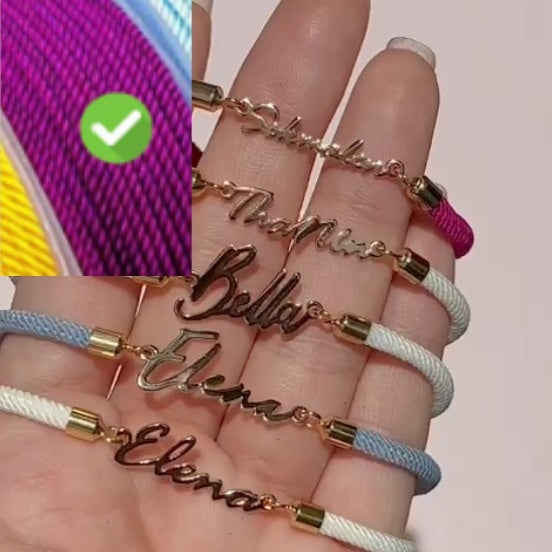 Adjustable Personalized  Name Colorful Rope Chain Custom Bracelet Jewelry