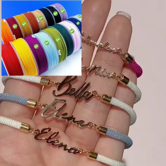 Adjustable Personalized  Name Colorful Rope Chain Custom Bracelet Jewelry
