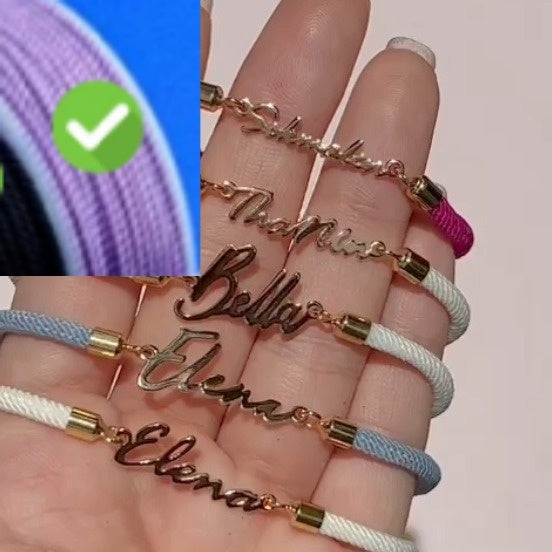 Adjustable Personalized  Name Colorful Rope Chain Custom Bracelet Jewelry