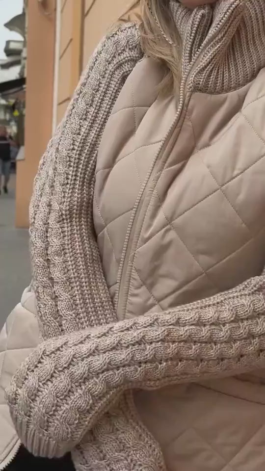 Load video: video Winter Stand Collar Cotton Jacket with Pockets – Warm Fashion Zipper Coat for Women