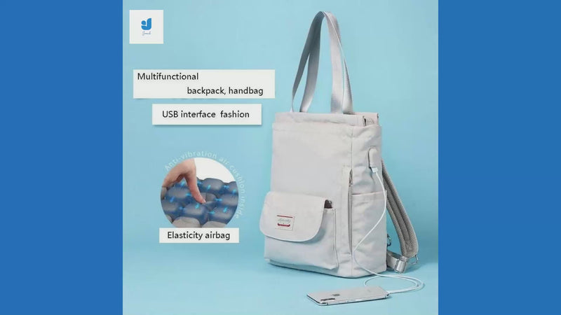 Waterproof Stylish Laptop Backpack for Women - Korean Fashion Oxford Canvas with USB Port video