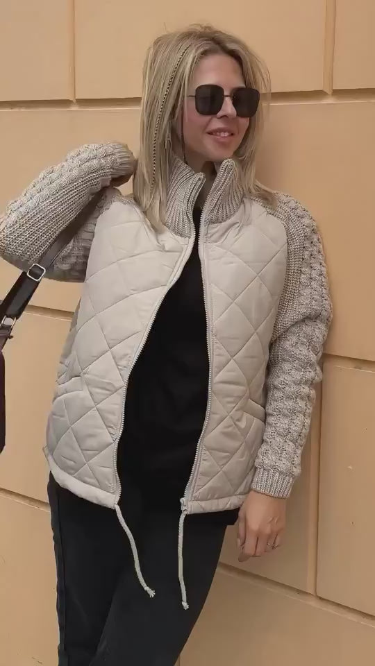 Load video: Winter Stand Collar Cotton Jacket with Pockets – Warm Fashion Zipper Coat for Women
